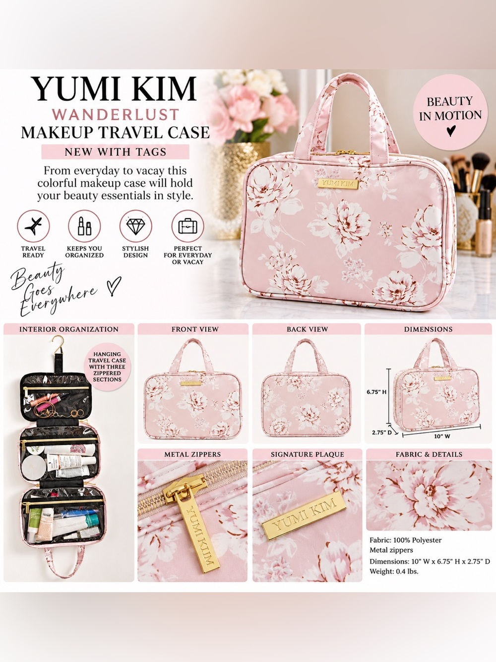 YUMI KIM WANDERLUST MAKEUP TRAVEL CASE (NEW WITH TAGS) A30